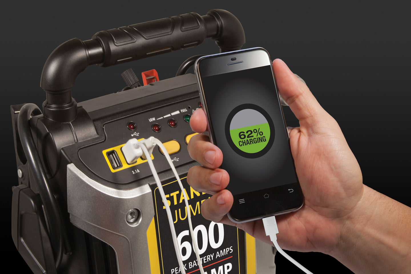  600/300 Amp 12V Jump Starter with LED Light and USB