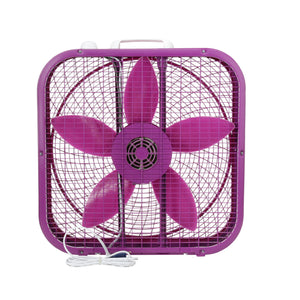 Cool Colors 20" 3-Speed Box Fan, Purple