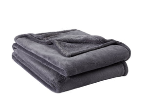 Plush Queen Bed Blanket in Gray
