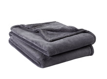 Plush Queen Bed Blanket in Gray