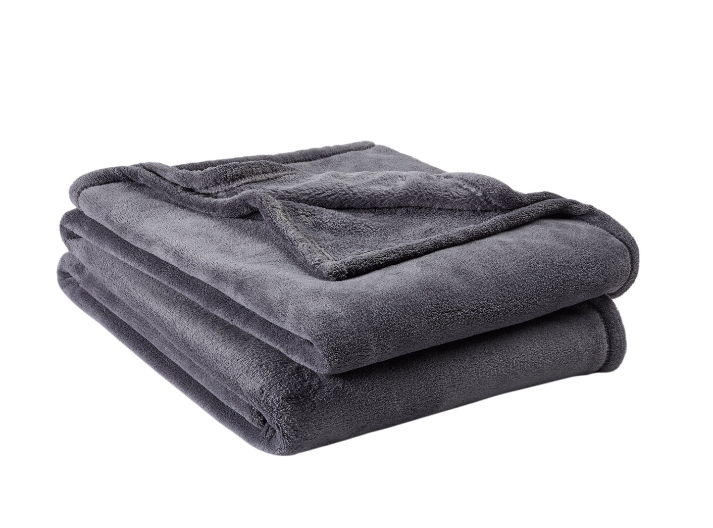 Plush Queen Bed Blanket in Gray