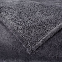 Plush Queen Bed Blanket in Gray
