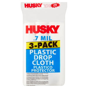 Plastic Drop Cloth, 0.7 Mil, 3-Pack