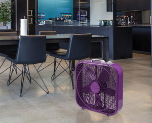 Cool Colors 20" 3-Speed Box Fan, Purple